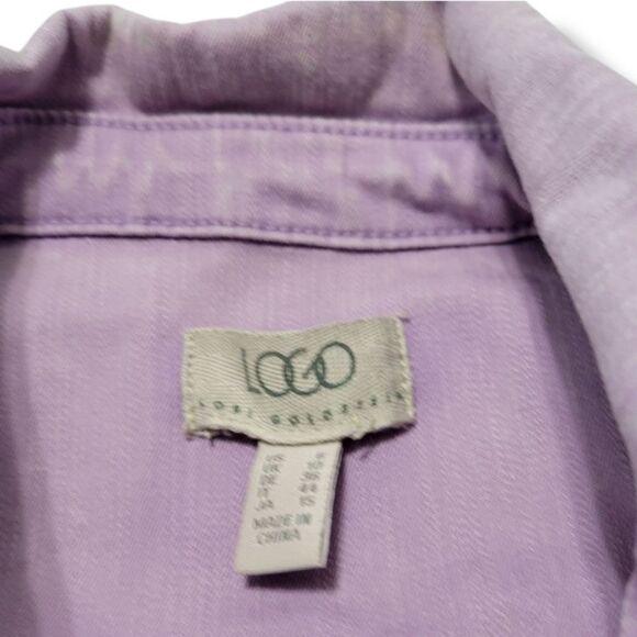 Logo Jacket Size 6 LOGO By Lori Goldstein Jacket Denim Jacket Jean Jacket Purple - Picture 6 of 6